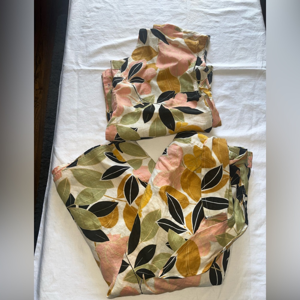 Rachel Zoe Linen Floral Skirt Set